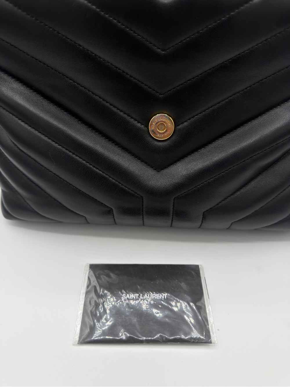 Saint Laurent Loulou Large Shoulder Bag YSL Gold Chain in Quilted Black - Picture 10 of 12